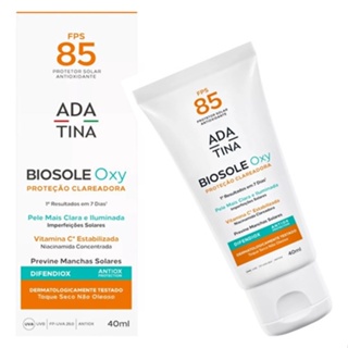 Biosole Oxy Fps 85 Protetor Solar 12HS de proteção Clareador Combate 15 Tipos De Manchas indicado peles escuras melas