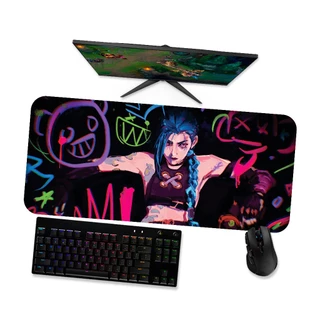 Mouse pad Gamer - Lol Arcane Jinx 2 - League of legends Mousepad Grande 90x40 80x40 60x40 70x30