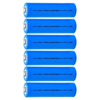 Kit 6 Pilhas Recarregáveis Bateria 18650 4.2V 9800 mah Recarregável Lanterna Led Caixinha Radio