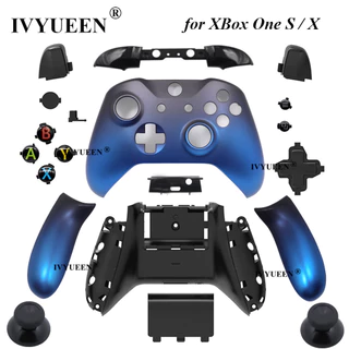 IVYUEEN Para Xbox One S X Controller Shadow Blue Carcaça De Substituição Caixa De Proteção Da Placa Face Trilho Lateral Kit De Botões Do Painel Traseiro