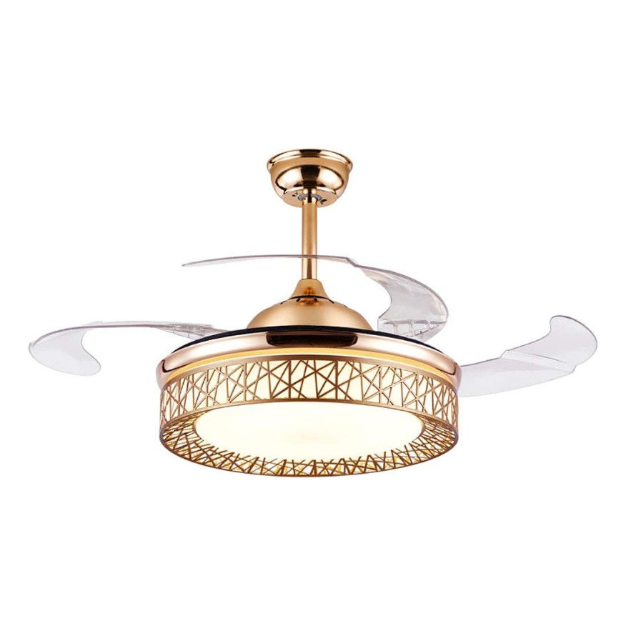 Ventilador De Teto Led Retrátil Luxo 48 Polegadas Controle | Shopee Brasil