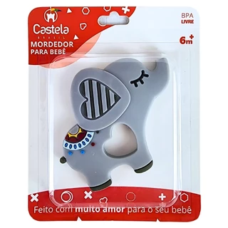 Mordedor Massageador de Gengivas Macio Elefante Cinza Infantil Livre Bpa Castela