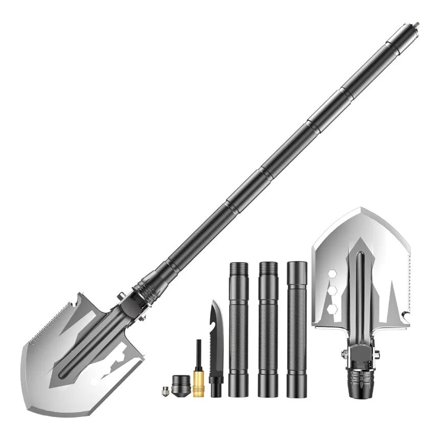 Qiu -KIT Pá Tática Dobrável Militar Multifunção Sobrevivência