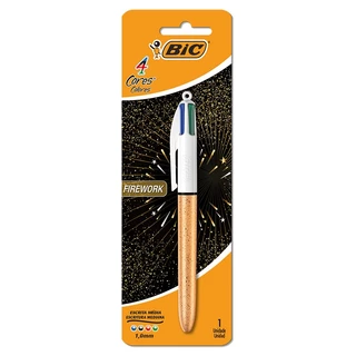 Caneta esferográfica 1.0 retrátil Firework 4 cores Bic em Oferta na Shopee