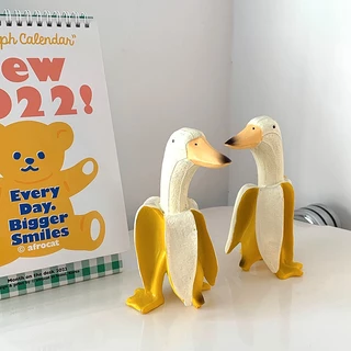 Estátua De Arte De Pato De Banana , Decoração De Pátio De Jardim Ao Ar Livre , Bonita E Divertida Figurinhas Descascadas Ornamentos De