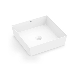 Cuba para banheiro de apoio quadrada Platinum 38X38cm sem mesa branca Incepa