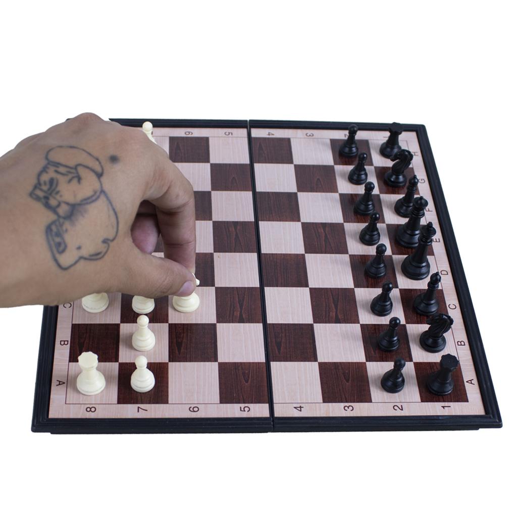 yeacher Conjunto de xadrez magnético Tabuleiro de xadrez de