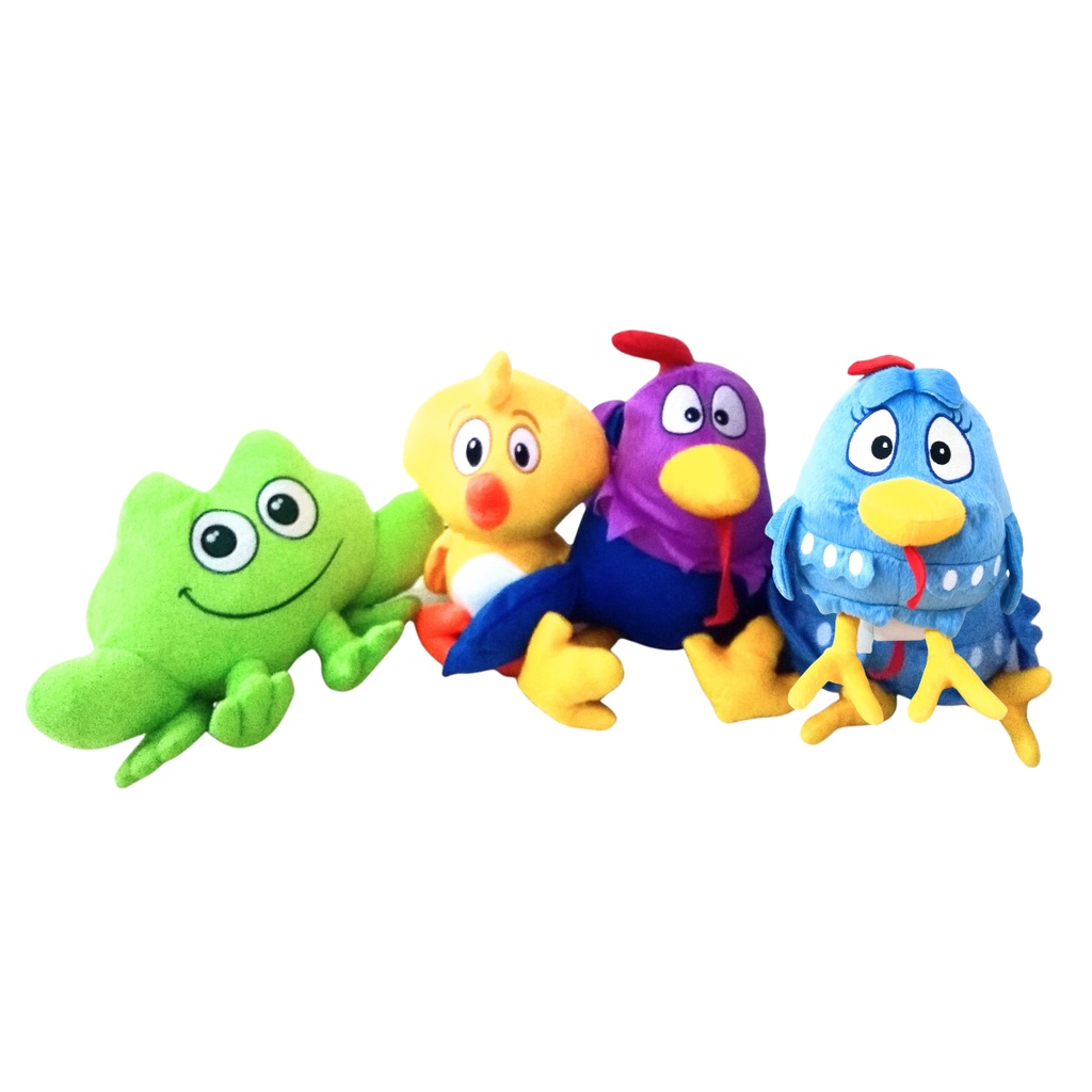 04 Brinquedos Pelucia Galinha Pintadinha Pintinho Galo e Sapo | Shopee ...