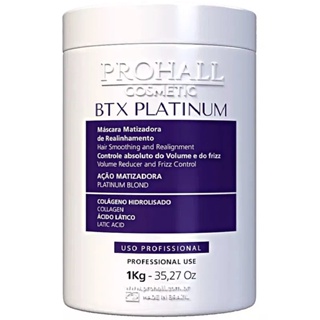 Btox Platinum Realinhamento Loiro Blond Prohall Realinhamento ant frizz Máscara Matizadora1kg