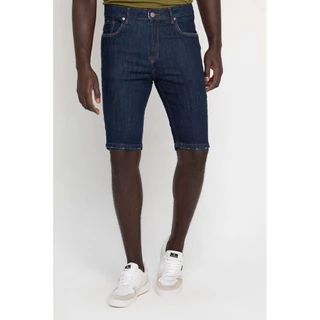 Bermuda Masculina Jeans Slim Cós Logo Polo Wear Jeans Escuro