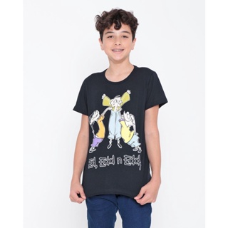 Camiseta Juvenil Cartoon Network Du Dudu E Edu Preta