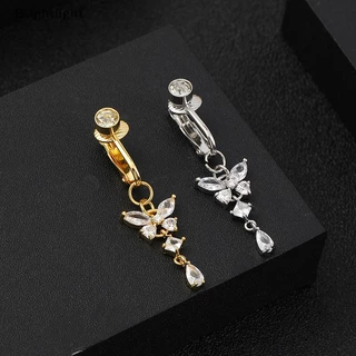 [Brightlight] Falso Clip De Borboleta De Barriga Falsa Sobre Umbigo Umbilical Cartilagem Pircing Ornamento Corporal Do Brinco [BR]