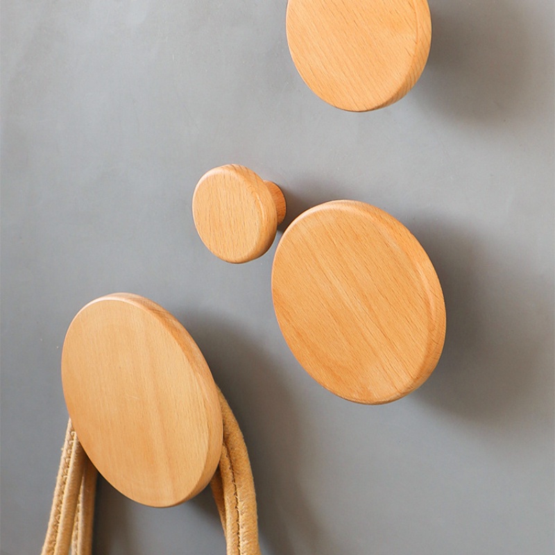 Ganchos De Parede De Madeira, Gancho de roupa sem furo Door-Back, Home Bedroom Wardrobe Coat Rack