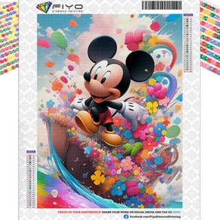 Pintura Com Diamante Completo Mickey Mouse Full Drill 5D DIY Diamond Bordado Presente De Ponto Cruz Feito À Mão