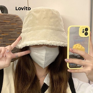 Lovito Chapéus Casuais Lisos Reversíveis De Lã De Cordeiro Versão Coreana Quentes À Prova De Vento Para Mulheres LFA11177