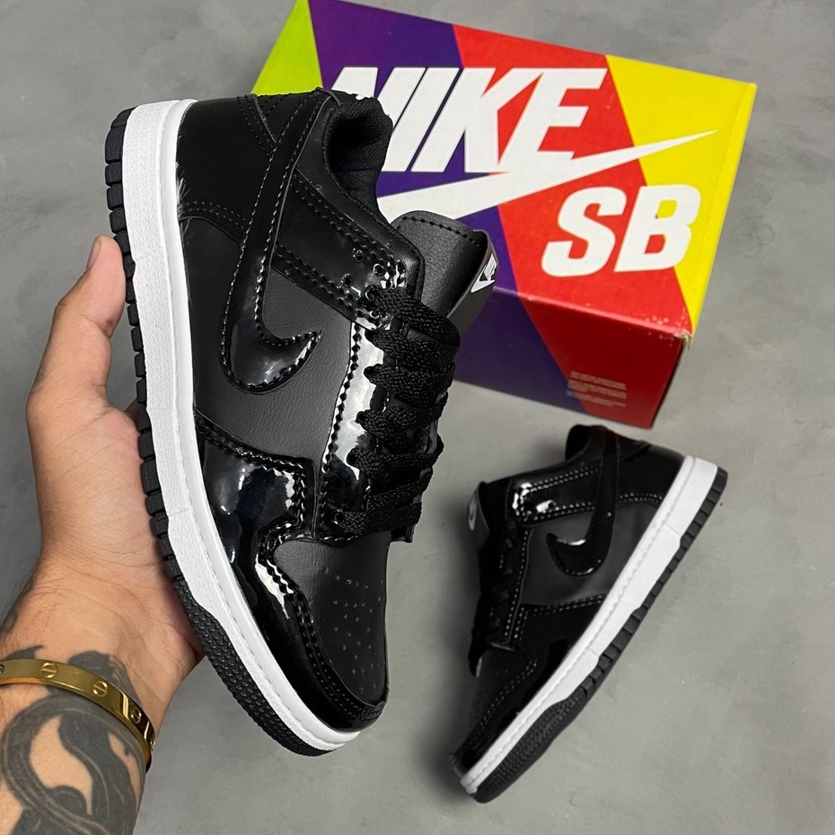 Dunk Low SL Preto Brilhante | Shopee Brasil