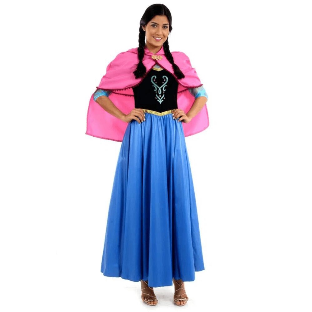 Fantasia Anna Frozen Adulto Com Capa - Disney