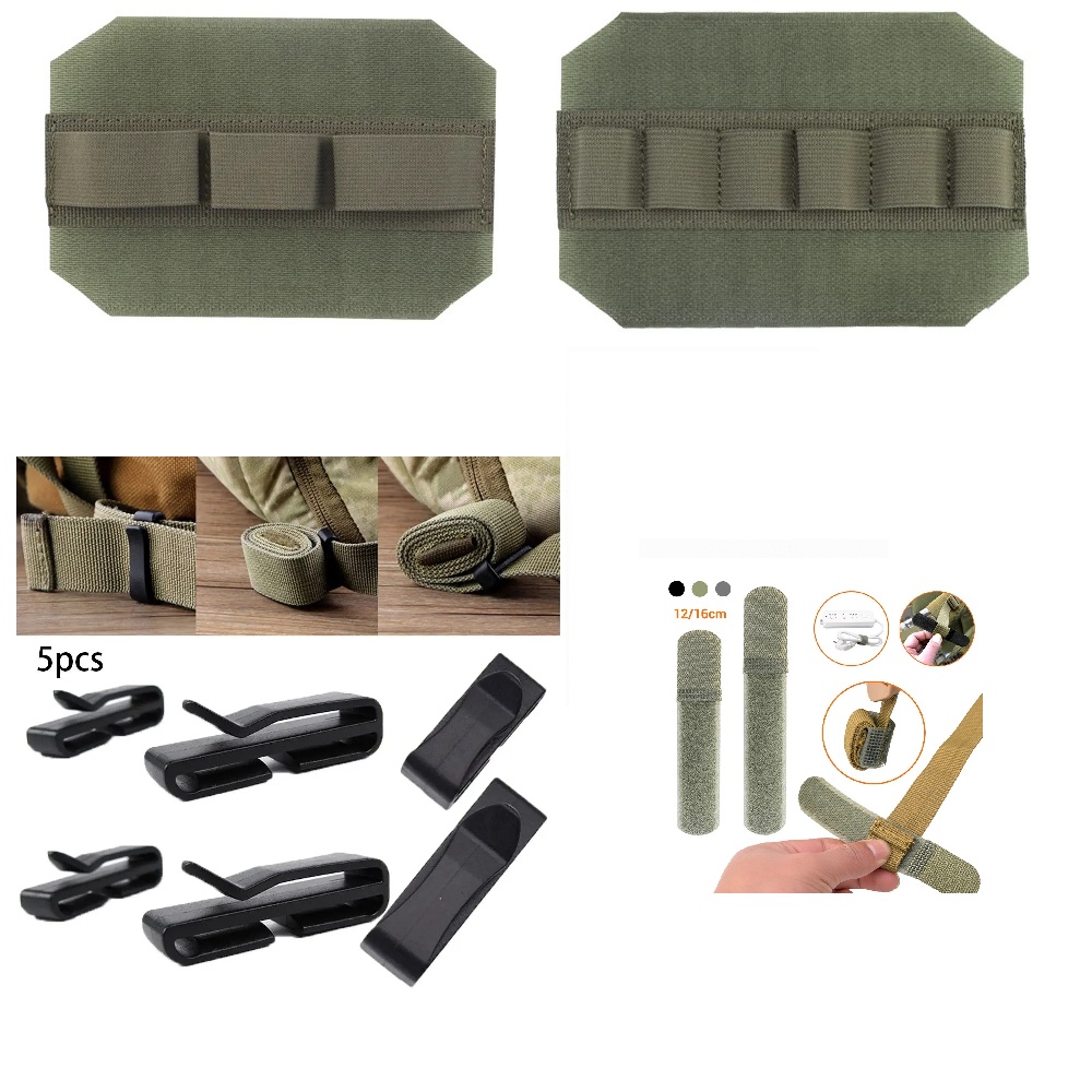 Painel Elástico Multiuso Molle De Laço De Gancho E Organizador Inserir Mosquetão Acessório Para Mochila Esportiva Exterior Acessórios EDC
