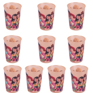 Kit 10 Copos Princesas 320 ml Plástico Plasútil Páscoa