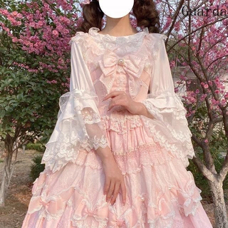 {Estoque Pronto} Doce Lolita Chiffon Ji Manga Interna Lolita Manga Elegante Européia Flor Elegante Vestido de Verão para Mulheres