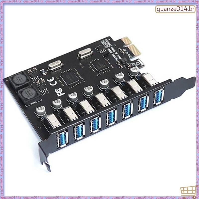 [D K Z C] Adaptador USB 3.0 PCI Express E Para 7 Portas Placa Adaptadora De Expansão 3 Conversor Controlador USB3 PCIe-X1 (VIA)