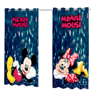 Cortina Personagens Infantil 2,40mx1,50m Mickey e Minie blue