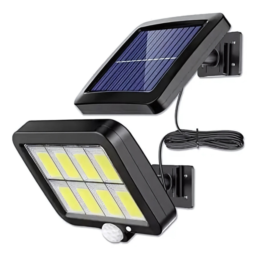 Luminária Solar de Parede 120 Cob 24W Sensor Presença Com 3 Funções Separado Promoção