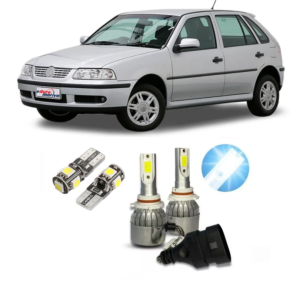 Kit Super Led GOL G3 FOCO SIMPLES ANO 2000 – 2005 Alto Baixo | Shopee ...