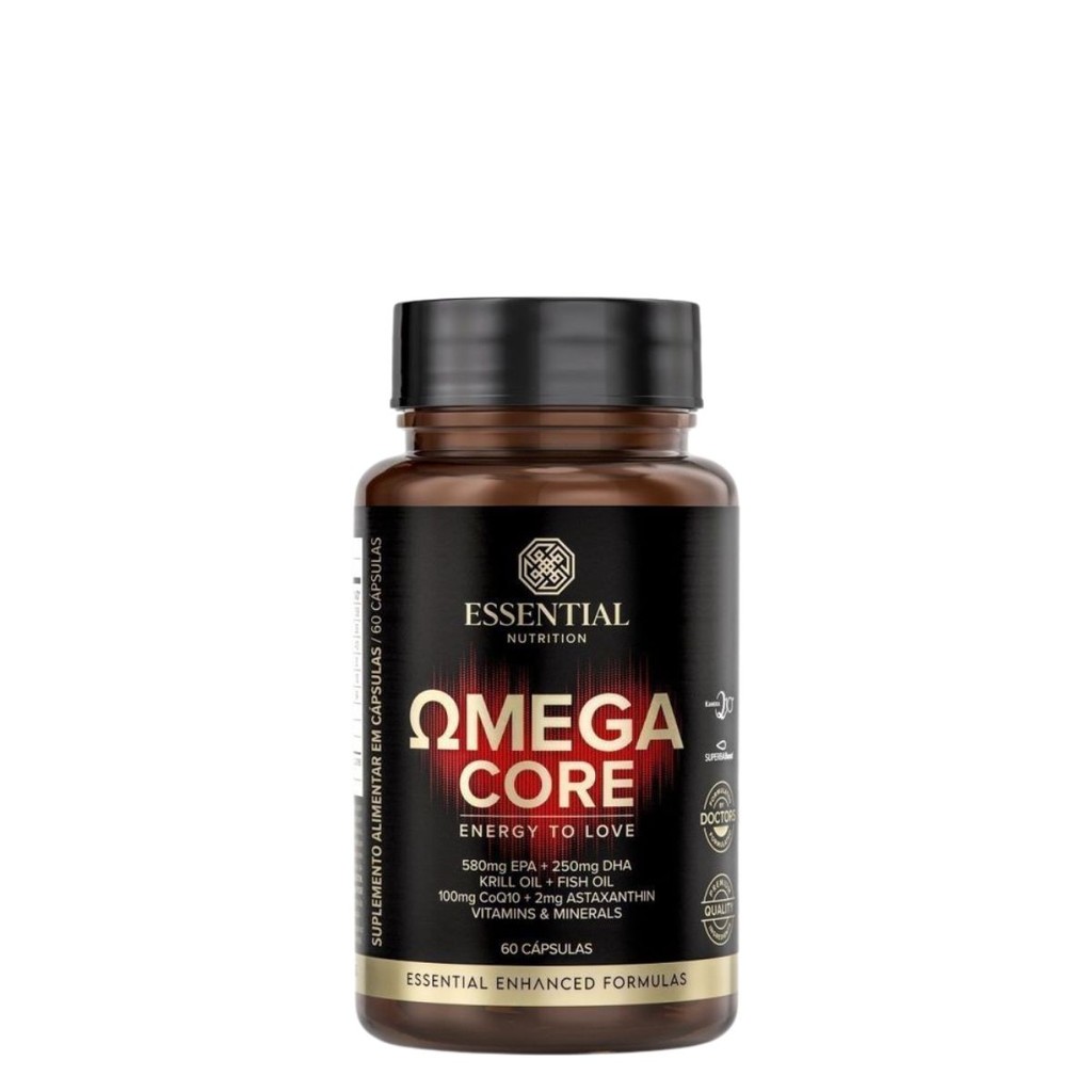 Essential Omega Core 60 Cápsulas - Ômega-3 TG com CoQ10, Astaxantina e ...