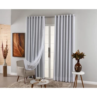 Cortina Pra Sala/Quarto Blackout C/ Voil 2,50x2,50 Corta Luz