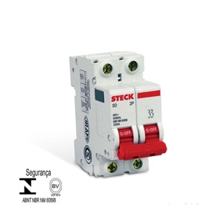 Disjuntor bipolar 32A curva C Steck