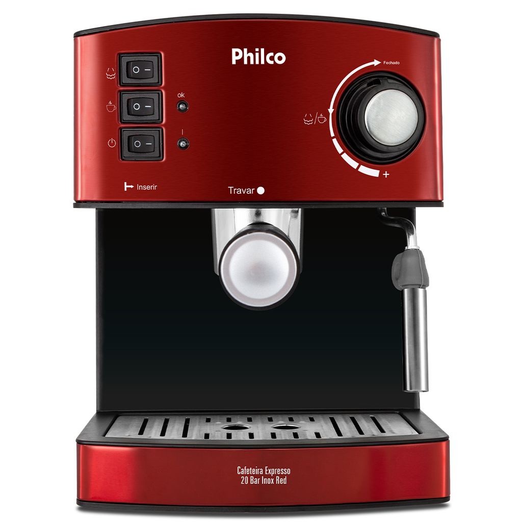 Cafeteira Philco PCF24 Expresso & Cápsulas Inox Red