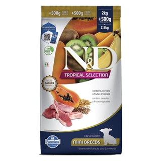 Ração N&D Tropical Selection Para Cães Puppy Mini Cordeiro Leve 2,5kg e Pague 2kg
