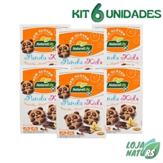 KIT 6 Unidades Biscoito Panda Kids Sem Glúten Sem Lactose 100g - Natural Life