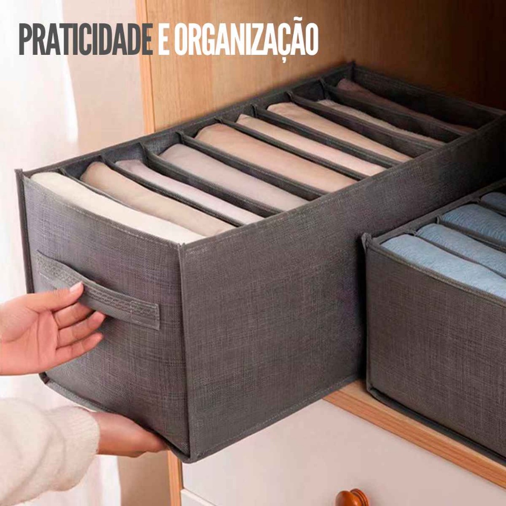 Caixas de Armazenamento Organizadora de Roupas com 9 ou 7 Divisórias ...