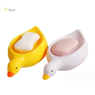 Awhrtwb Sabonete Em Forma De Pato Amarelo Caixa De Desenho Animado Saboneteira Porta Drenável Para Bandeja Acessórios De Banheiro Novo