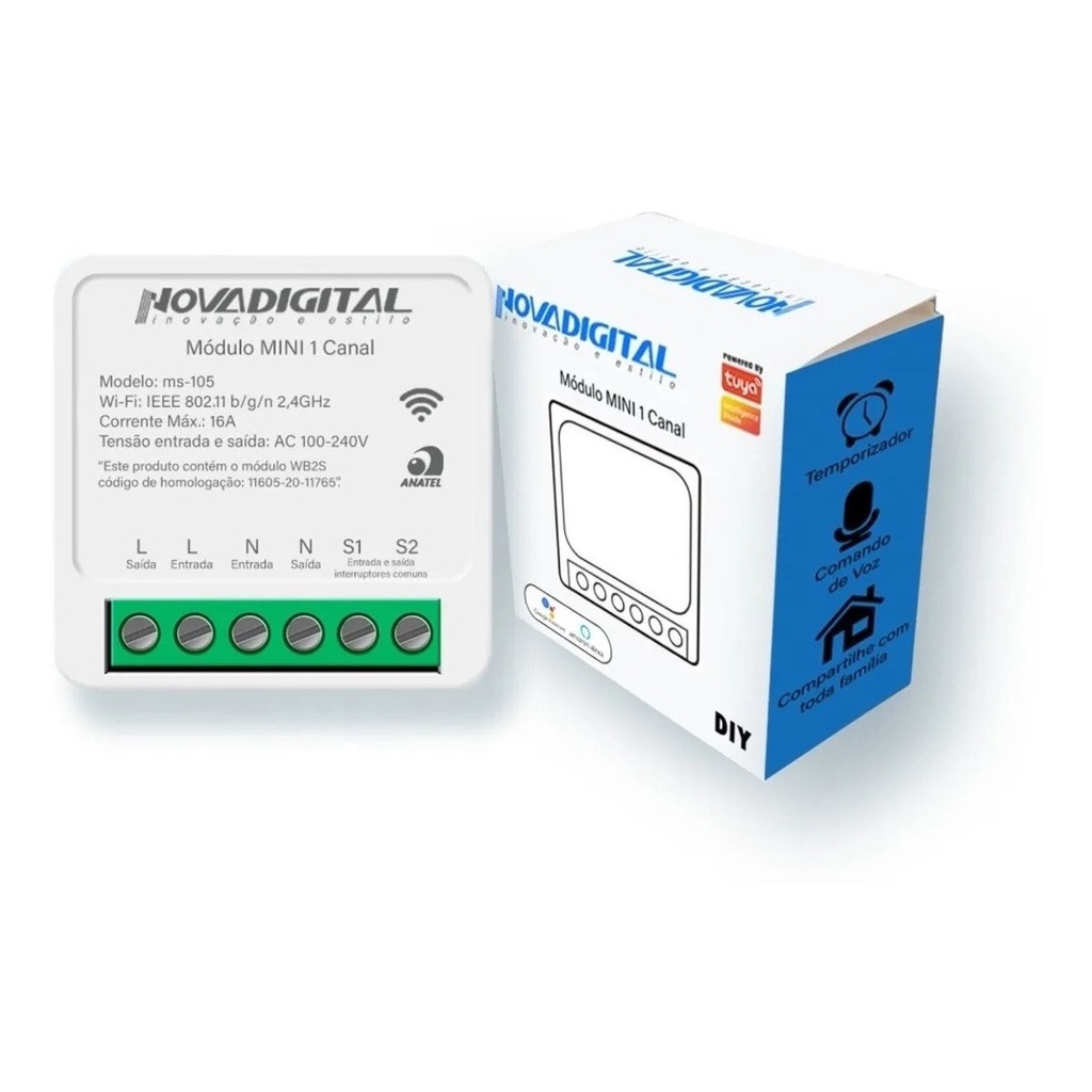 Modulo Mini 1 Canal Interruptor Wifi 16a Automação Smart | Shopee Brasil