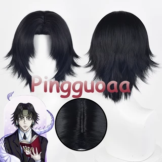 Anime Hunter X Hunter Chrollo Lucilfer Cosplay 30cm Black Short Middle Part Wigs Heat Resistant Synthetic Hair