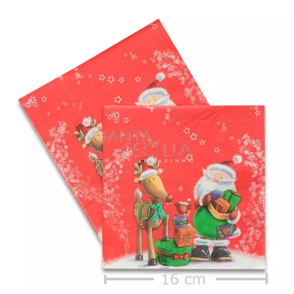 Guardanapo de Papel Decorado Natalino Papai Noel Rena 20 uni