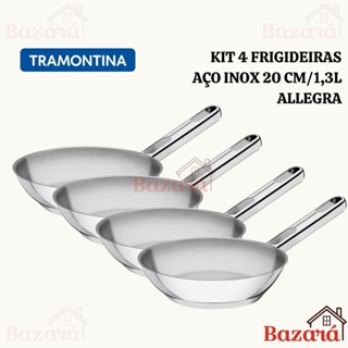 4 Frigideira inox Tramontina 20 cm 1,3L Allegra fundo triplo