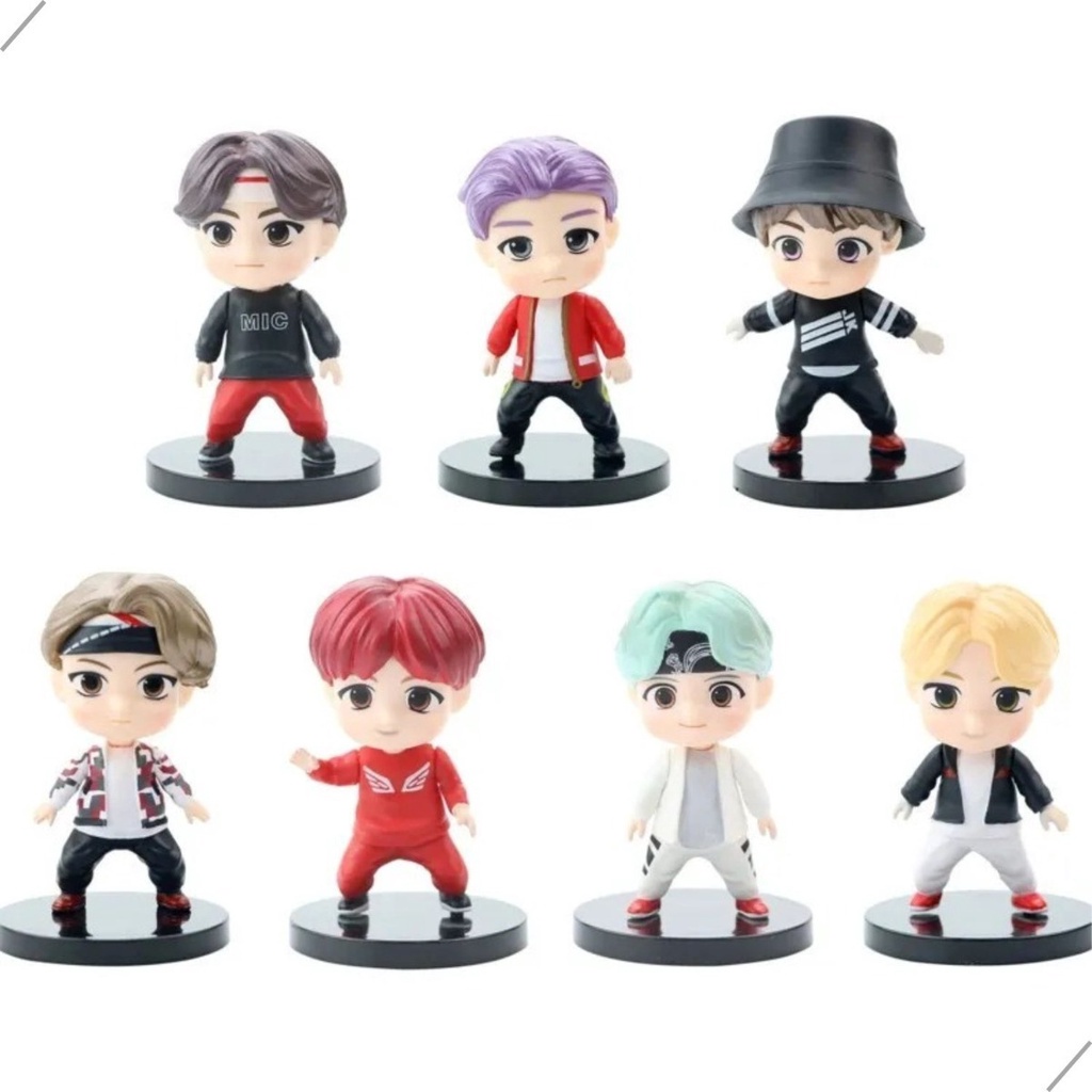 7x Boneco Bts Mic Drop Pvc Rm Jin Jimin V Suga Jhope Jungkoo