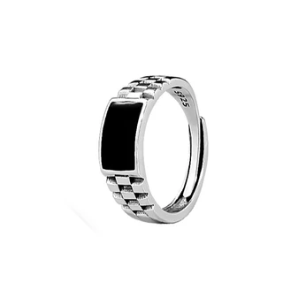 Último Rectângulo Preto Cristal Anel Retângulo De Casamento Masculino Acessórios De Dedo Clássico Quadrado Anéis