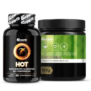 Hot Termogênico 60 Caps + Creatina 100g Monohidratada Growth