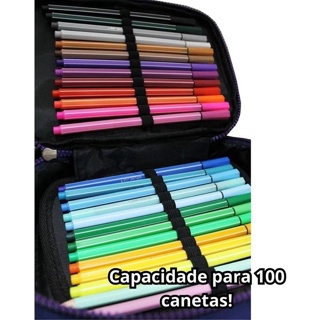 ESTOJO KIPLING 100 PENS- LILÁS - Prilipe Papelaria