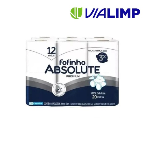 Papel Higiênico Fofinho Absolute Premium Folha Tripla PK12 20m