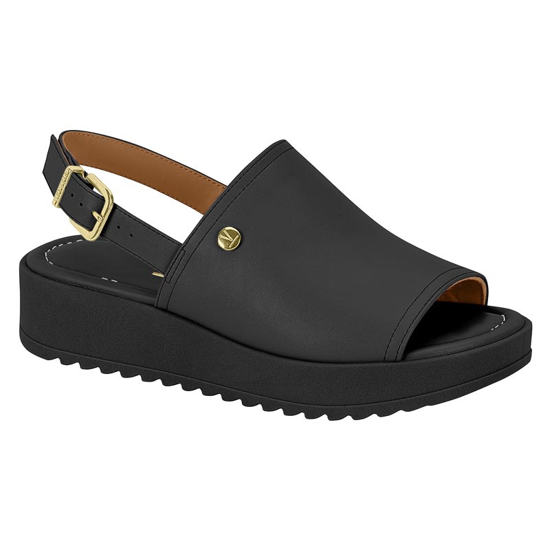 Sand lia Mule Feminina Flatform Pelica Preto Vizzano 6492.308