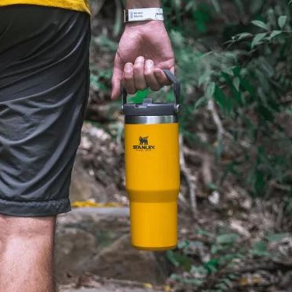 Garrafa Térmica Stanley Orginal Flip Amarelo 887ml Com Alça E Canudo ...
