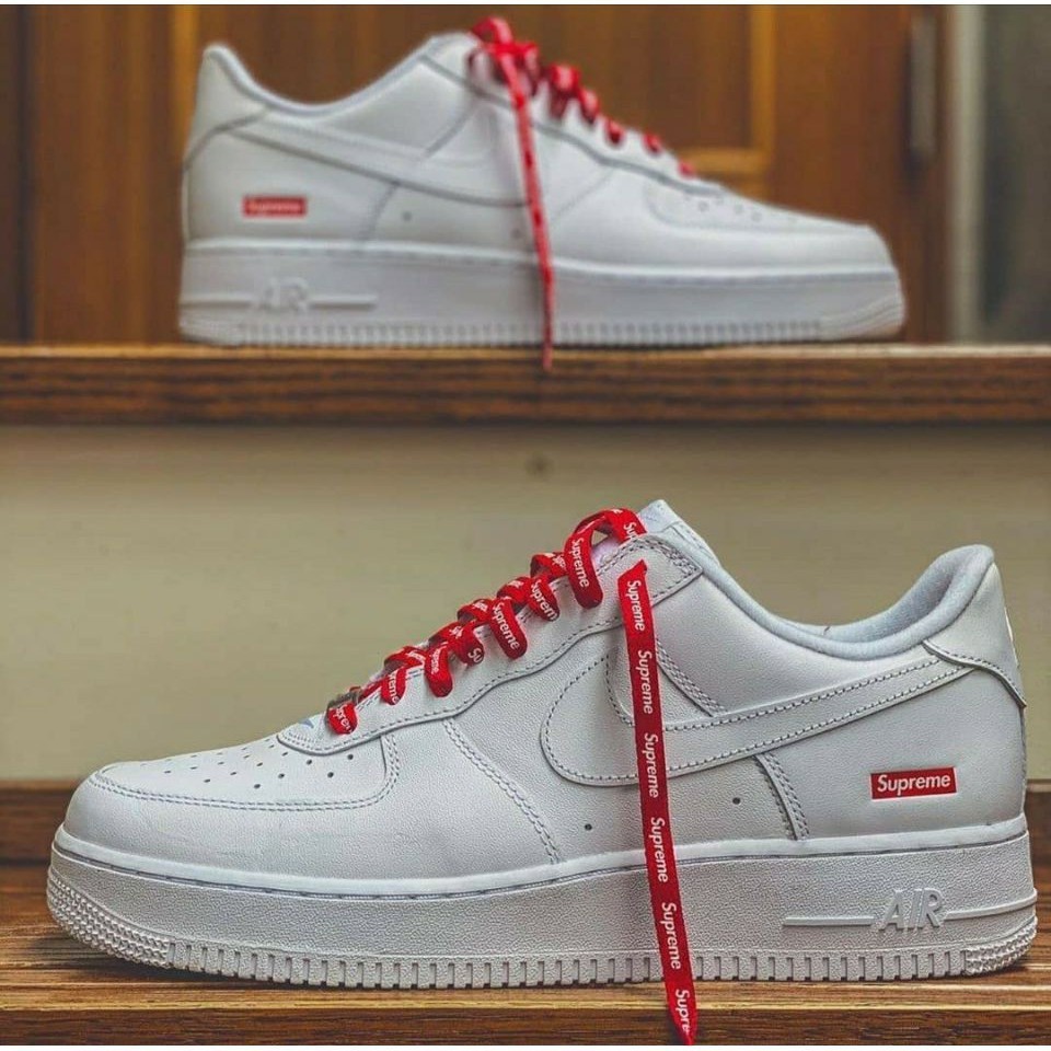 Supreme X NIKE Air Force 1 Joint All White Simple Basketball Shoes CU9225-100 Air Force Homens Mulheres Sapatos