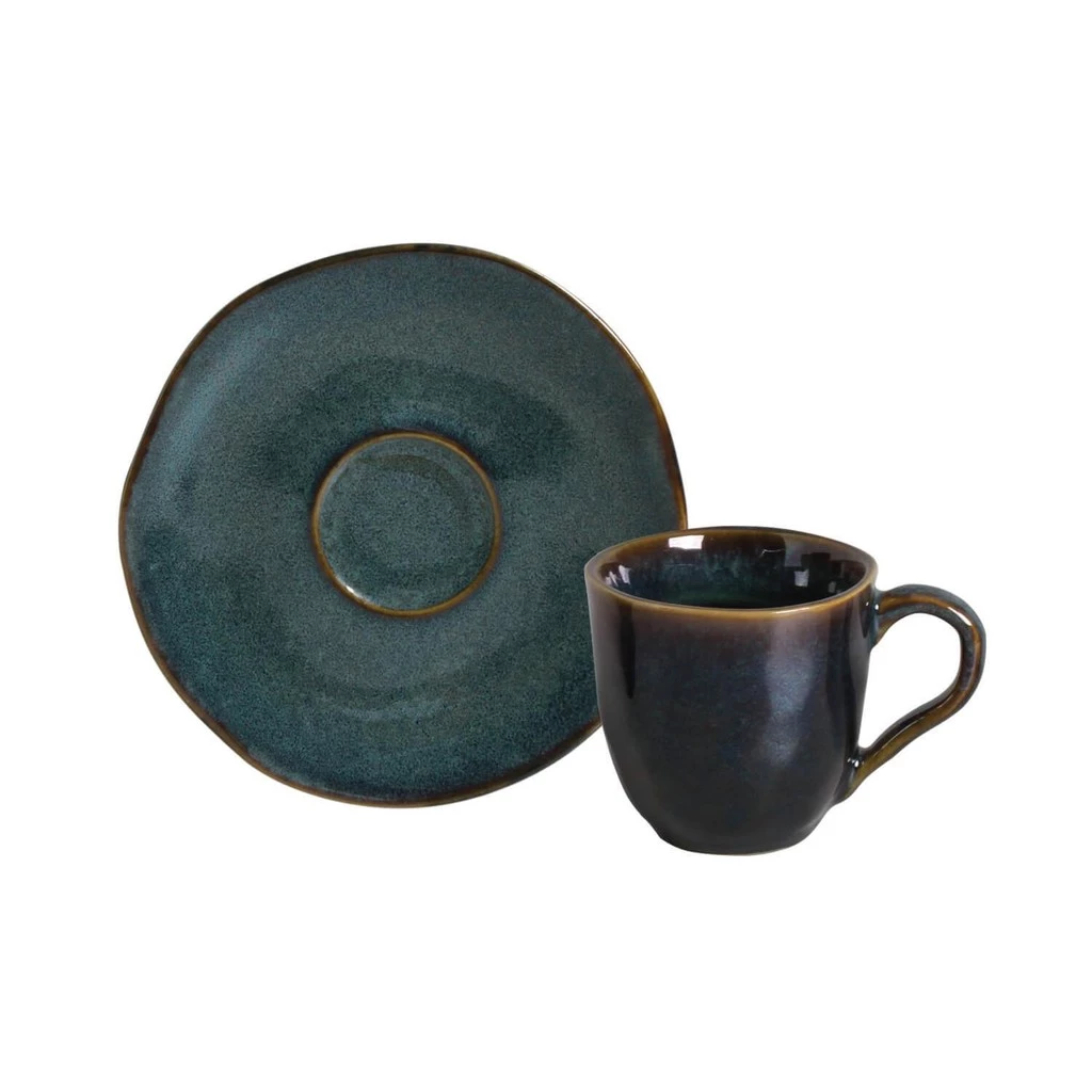 Porto Brasil Conjunto Com 6 Xícaras De Café Com Pires Orgânico Oceano 120Ml
