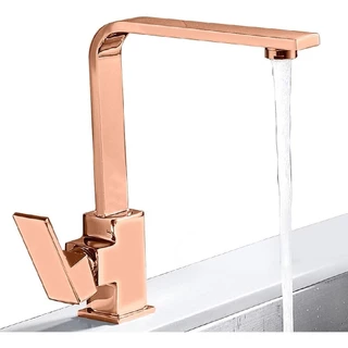Torneira Para Cozinha Gourmet Com Misturador Monocomando 360 Rose Gold